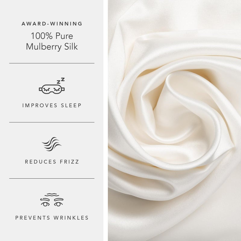Fishers Finery 30mm 100% Pure Mulberry Silk Pillowcase Set, Quality Tested (White, Standard, 2 Pack) - Image 5